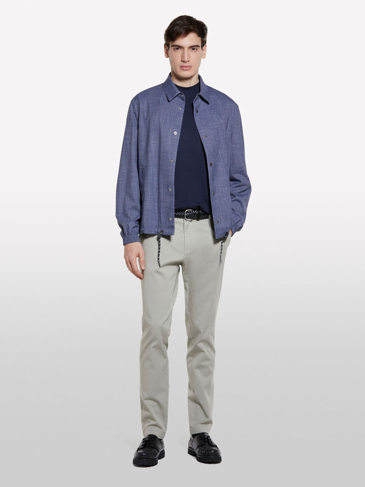 Blue t-shirt with print - men's short sleeve t-shirts - Dark Blue | Sisley image number 1